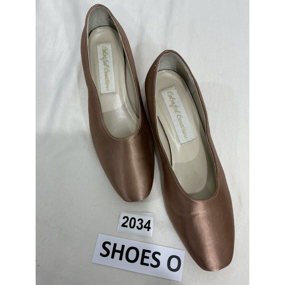 Womans Colorfull Creations Satin Rose Gold Dyed Slip On Pumps Size 5.5 B
